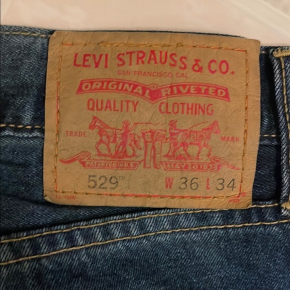 Levi’s 529 Straight Blue Jeans with Classic Denim Style Size W36 W34 - Picture 5 of 6